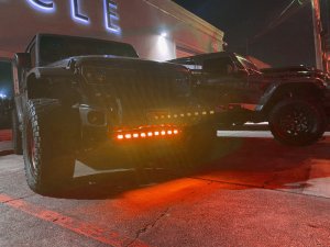 Jeep Wrangler JL Skid Plate - ORACLE Lighting - Integrated LED Emitters - Amber Lens - Satin Black - `18-`22